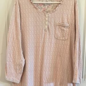 Karen Neuburger Nightgown Long Sleeves Flowers